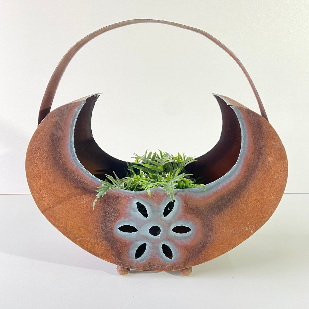 Halbmond-Dekotasche mit Blumenmuster